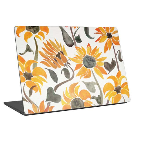 Cat Coq Yellow Sunflower Universal Laptop 12in (9.8 x 6.8in) Skin